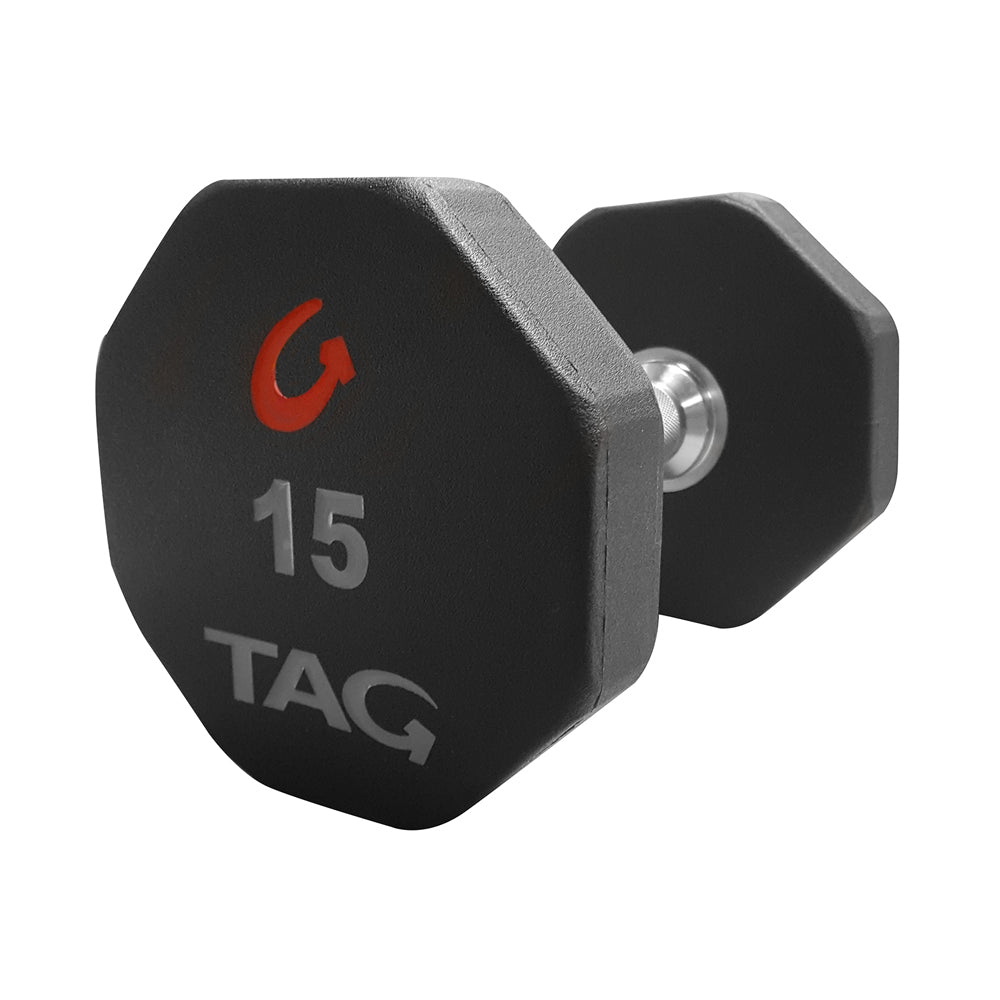 TAG 8-Sided Urethane Dumbbell Set – 5–50 lb
